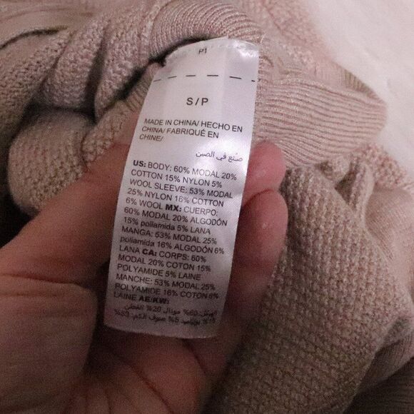 WHBM | Zip Up Batwing Sweater Pullover Small - Picture 7 of 8